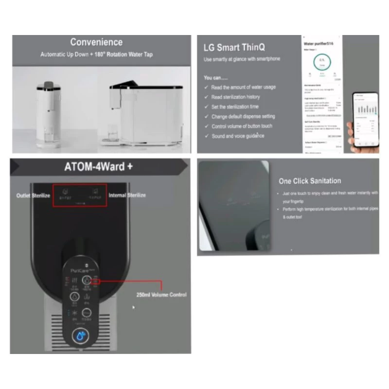 LG PuriCare WD516AN Tankless Water Purifier with 4 stages Filtration, Hot Cold Ambient Water Mode Free 1 Year Careship - Image 5