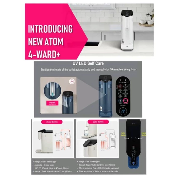 LG PuriCare WD516AN Tankless Water Purifier with 4 stages Filtration, Hot Cold Ambient Water Mode Free 1 Year Careship - Image 6
