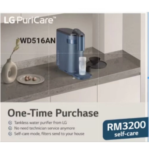 LG PuriCare WD516AN Tankless Water Purifier with 4 stages Filtration, Hot Cold Ambient Water Mode Free 1 Year Careship
