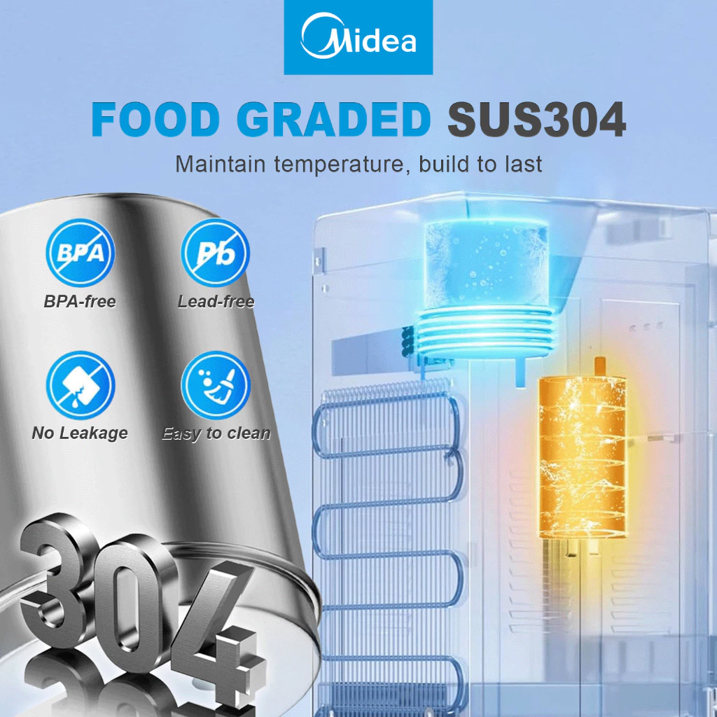 NEW DESIGN 2025 Midea Mild Alkaline Hot / Ambient / Cold Water Dispenser YL- 2382 - 4 Jakim Halal Water Filter - Image 2