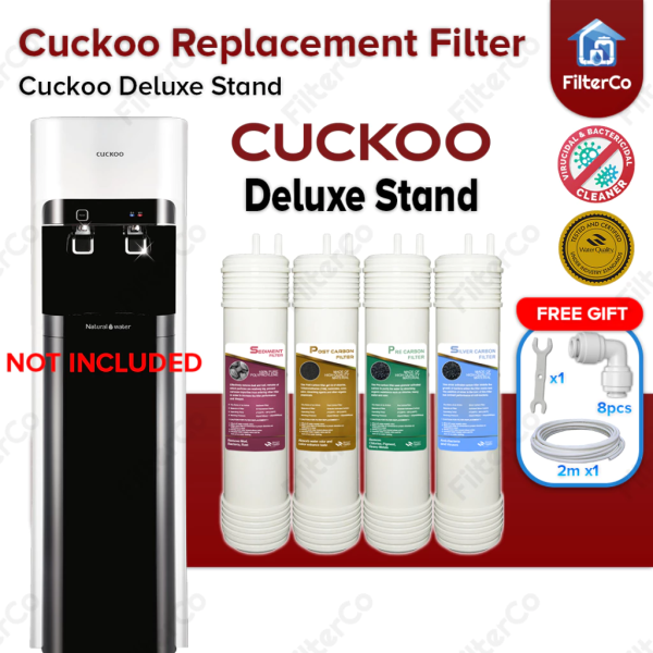10" Korea Water Filter Cartridge Replacement Set (4pcs) - Compatible for Cuckoo Deluxe Stand Water Dispenser